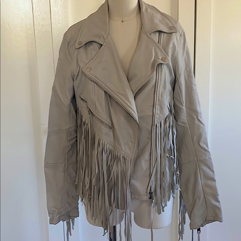 BlankNYC Fringe Faux Leather Jacket